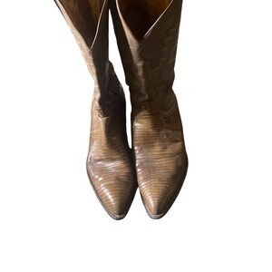 Panhandle Slim Men's Brown Lizard-Embossed Western Boots